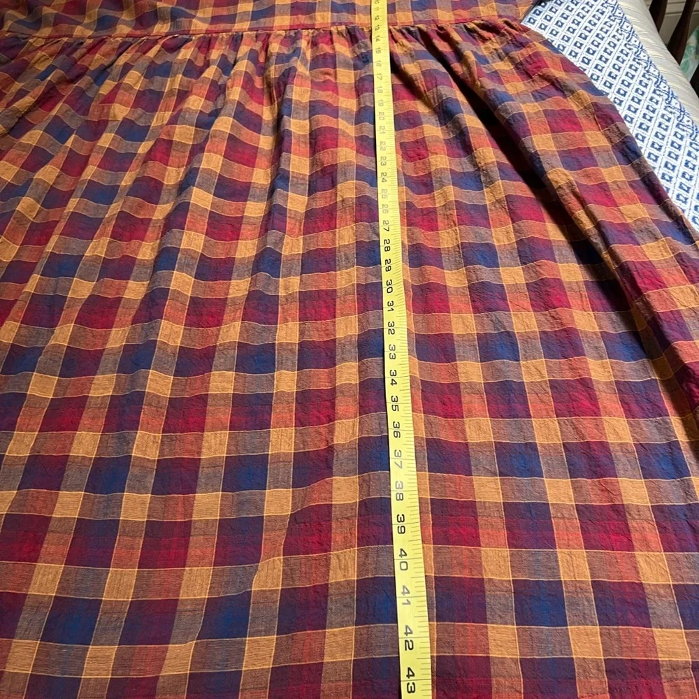 NATURAL LIFE Plaid Midi Dress XL Oversized Cotton - Picture 7 of 9